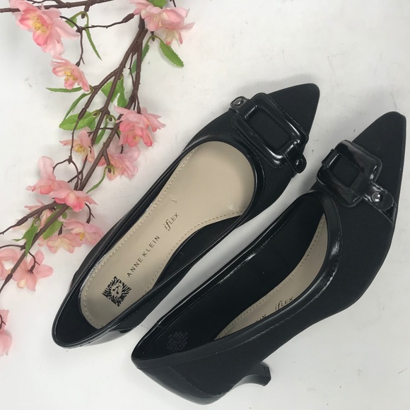 Anne Klein Shoes - Cute Black Pointy Toe Kitten Heels 7 M